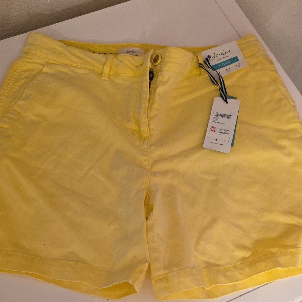 Joules Yellow Bermudas Casual Summer Shorts